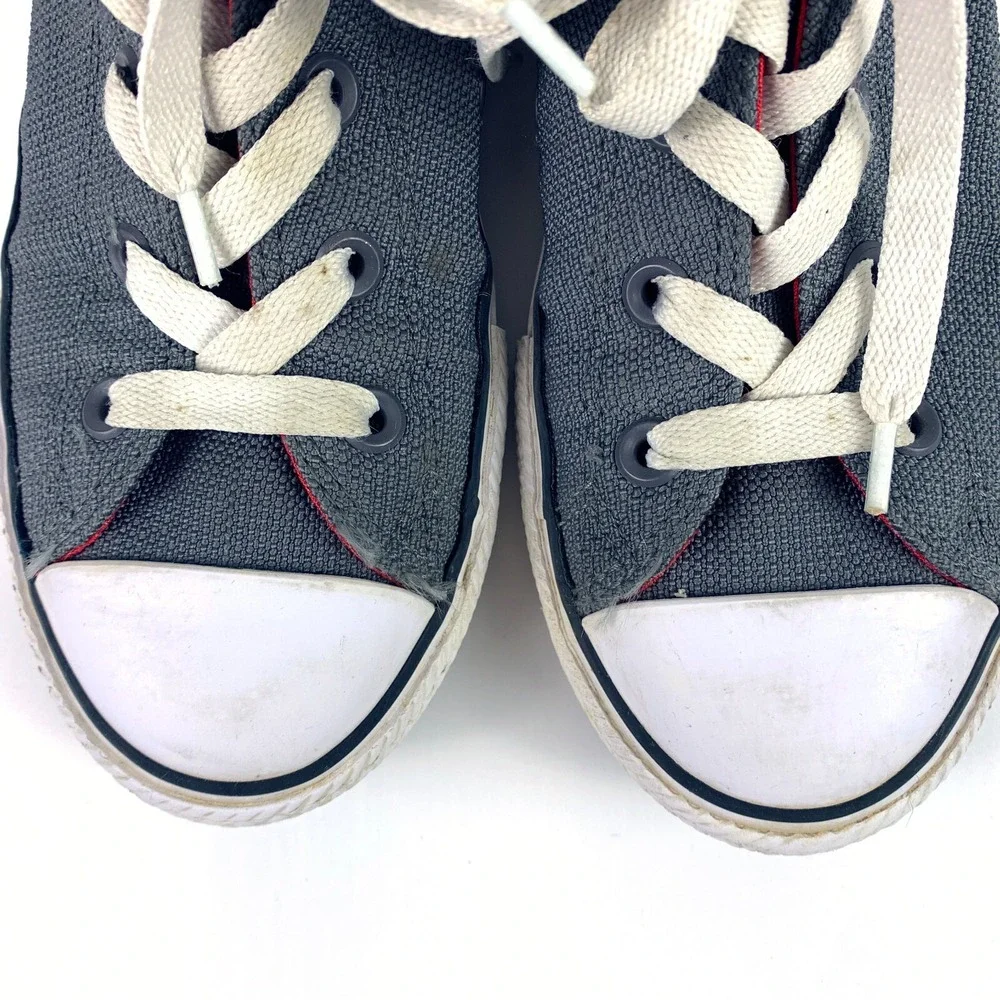 Converse All Star Syde‎ Street Mid Sneaker Jr Sz 4 Red Gray Black Chuck Taylor